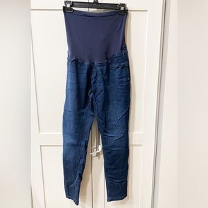 Indigo Blue Dark Wash Denim Maternity Jeggings